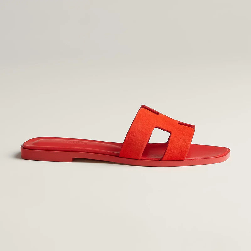 Hermes Sandales Oran Rouge Vif
