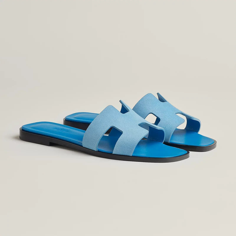 Hermes Sandales Oran Bleu Duo