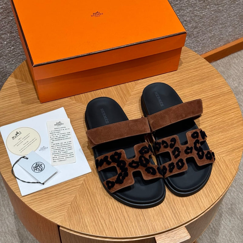 Hermes Chypre Leopard Marron