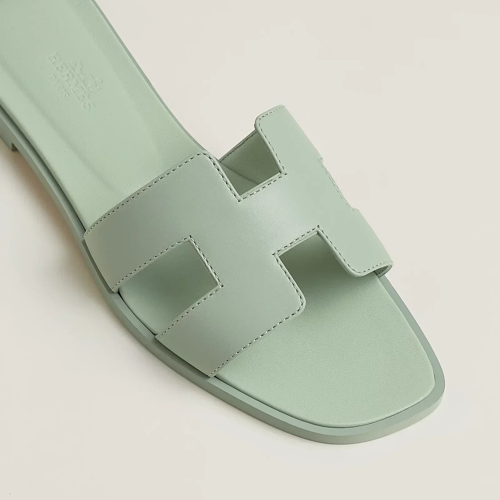 Hermes Sandales Oran Vert Pastel