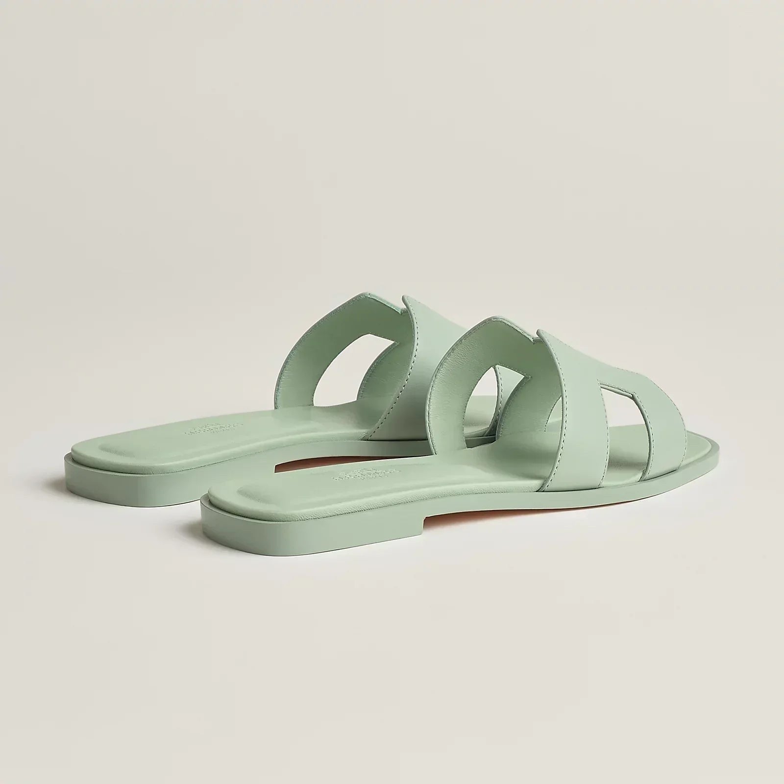 Hermes Sandales Oran Vert Pastel