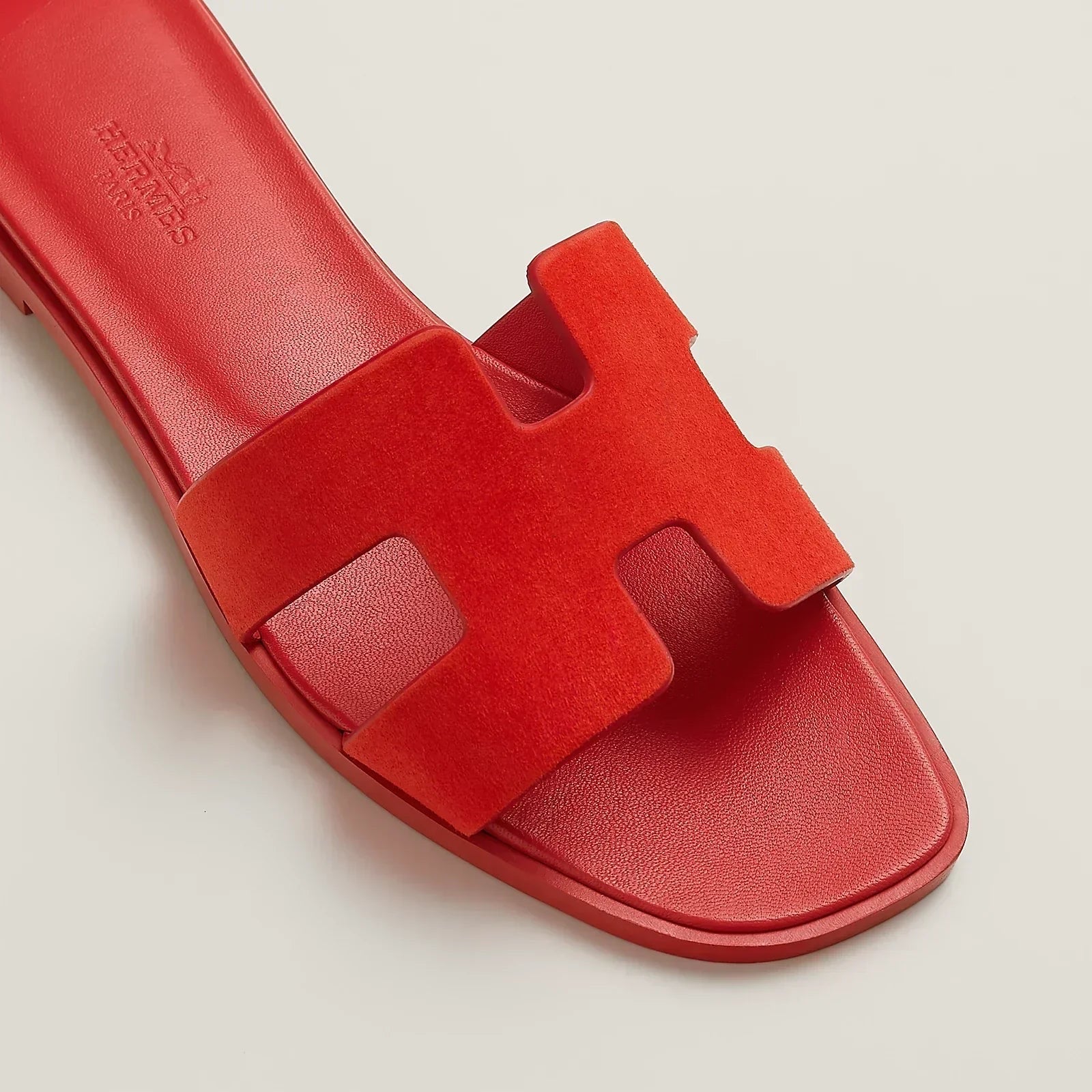 Hermes Sandales Oran Rouge Vif