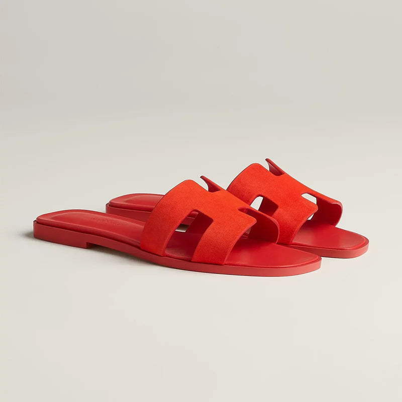 Hermes Sandales Oran Rouge Vif